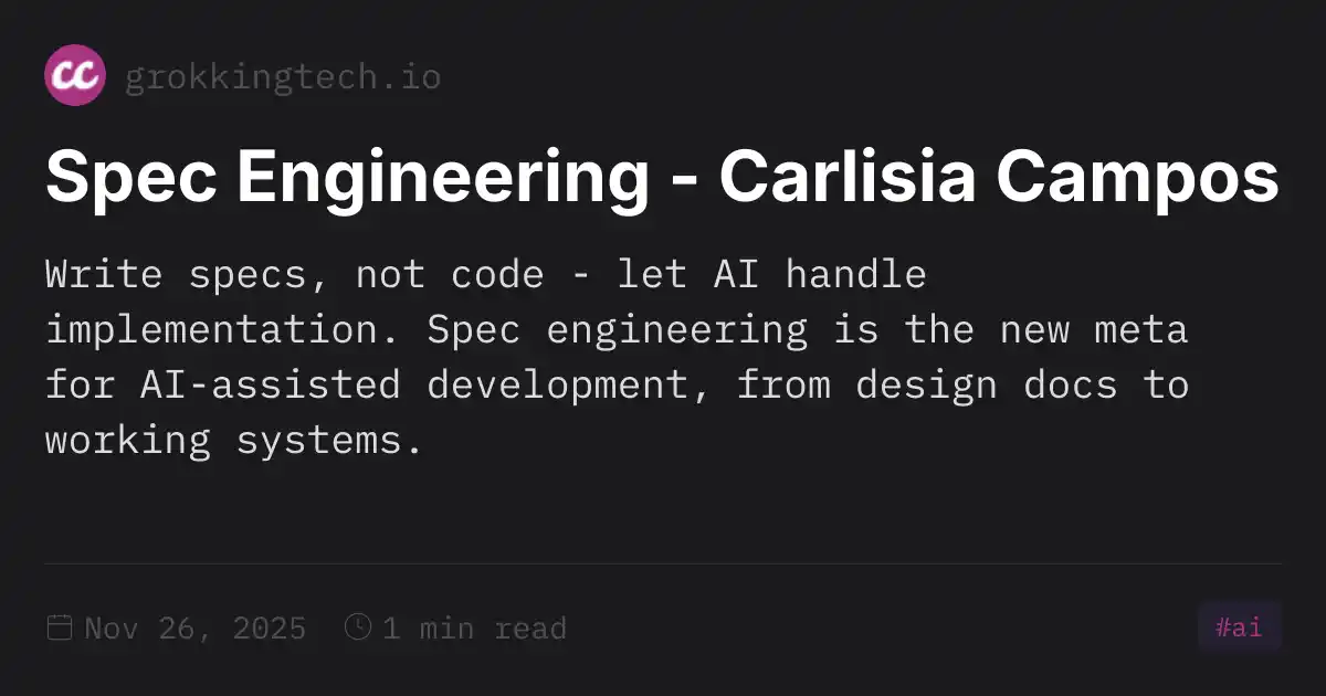 spec engineering - Carlisia Campos